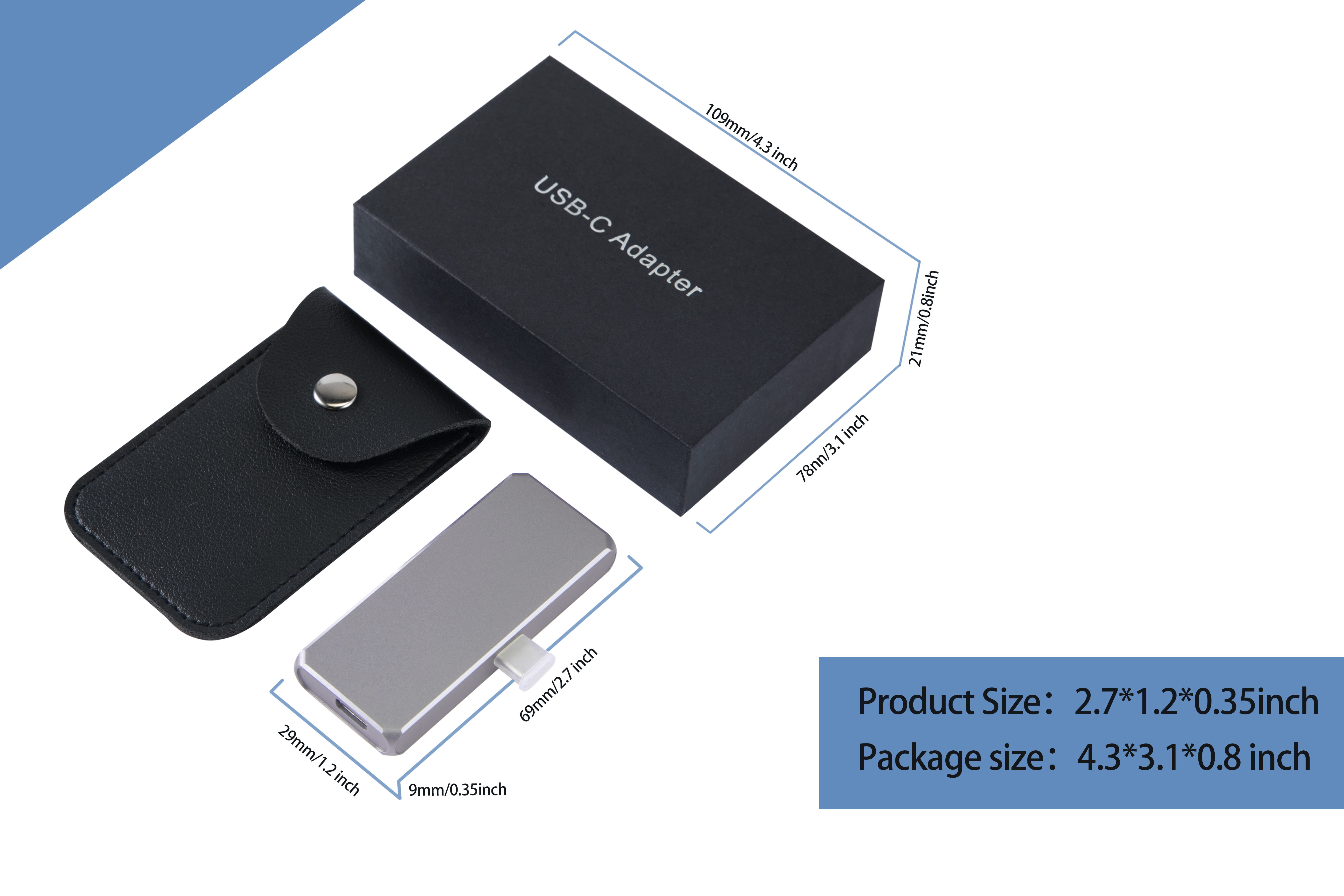 5 合 1 USB C HUB type c 插頭轉 HDMI 4K30HZ+PD 60W+Type C 數據+3.5mm 音頻/麥克風 +USB A 3.0 5 端口筆記本電腦擴展塢