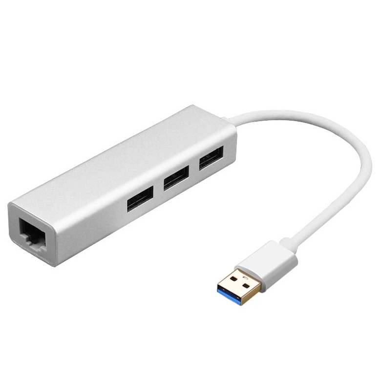 4 IN 1 USB HUB USB-A-stekker naar 3xUSB-A 3.0+Gigabit RJ45 1000Mbps poort dockingstation met ethernet voor laptop