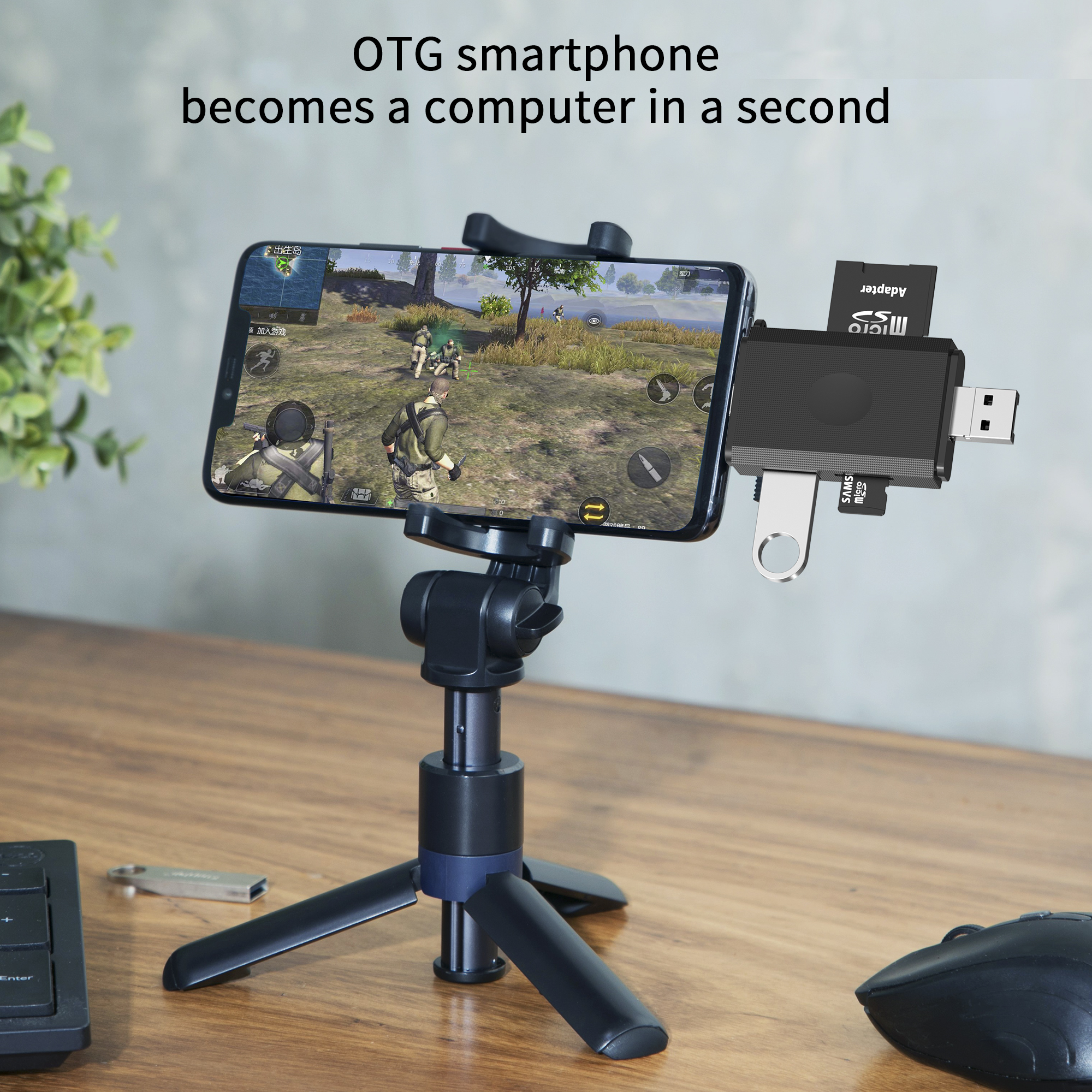 3 في 1 نوع c+usb a+Micro 3 قارئ بطاقات SD+TF 2.0 USB A 3.0 USB OTG