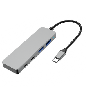 4 IN 1 USB C 허브 유형 c 플러그 - 2xUSB A 3.1+2xTypce C 3.1 10Gbps 4포트 데이터 전송 노트북용 도킹 스테이션
