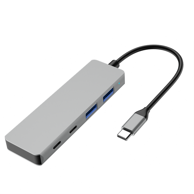 4 合 1 USB C HUB c 型插頭優 2xUSB A 3.1+2xTypce C 3.1 10Gbps 4 端口數據傳輸擴展塢，適用於筆記本電腦