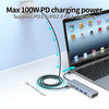 6 合 1 USB C 集線器，帶 HDMI 4K30HZ + PD 100W + C 型數據 + 3 x USB A 3.0 供電多端口適配器擴展塢，適用於筆記本電腦 MacBook