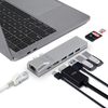 HUB USB C 8 EM 2 com HDMI + Thunderbolt 3 + Ethernet 1000 Mbps + 3 x USB A 3.0 + SD + slot para leitor de cart&atilde;o de mem&oacute;ria TF esta&ccedil;&atilde;o de acoplamento para adaptador multiportas