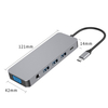 11 合 1 USB C 集線器，帶 HDMI 4K + VGA + PD 100W + Type C 數據 + 3 x USB A 3.0 + RJ45 1000Mbps + 3.5mm AUX + SD + TF 讀卡器多端口擴展塢，適用於筆記本電腦/手機