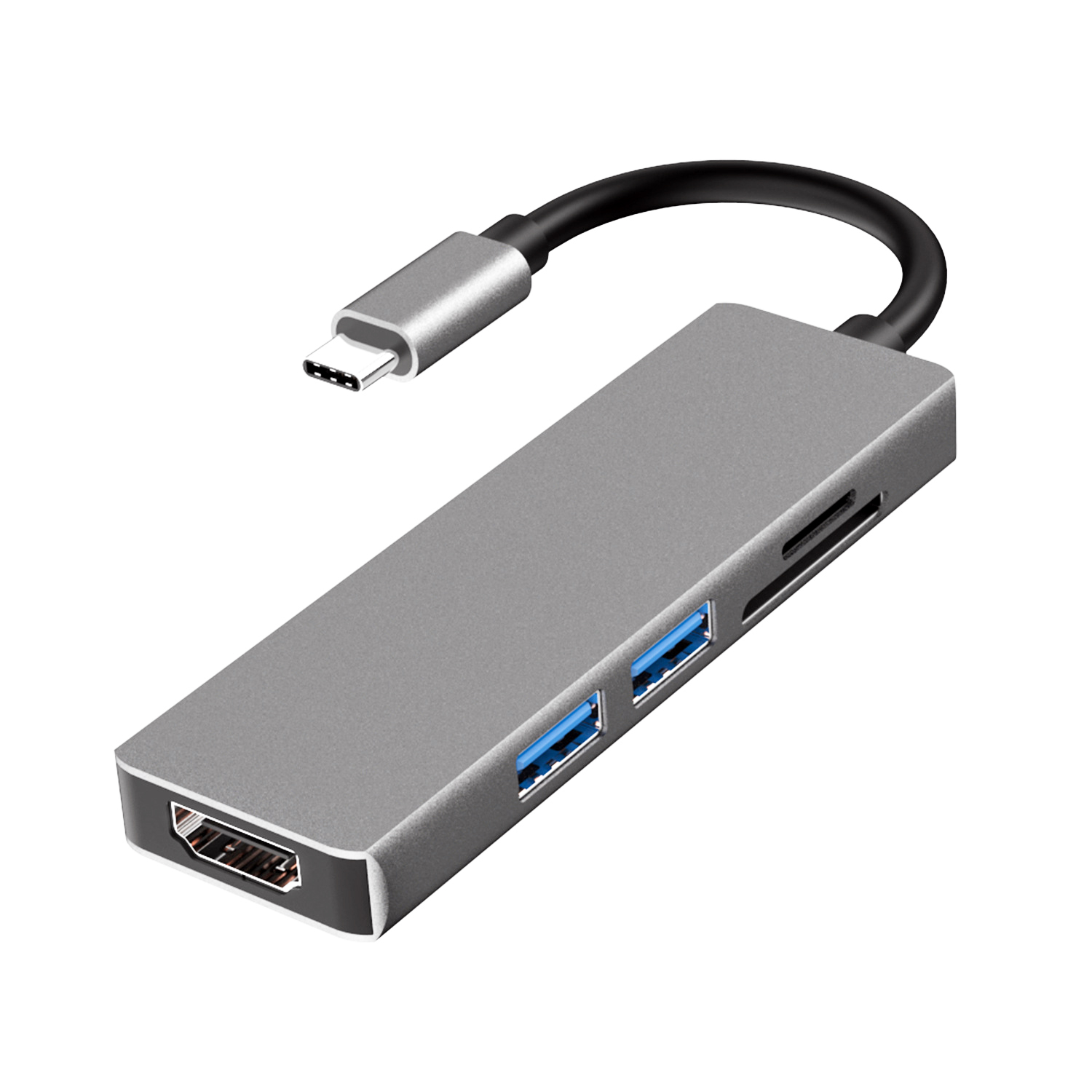 5 合 1 USB C HUB c 型插頭，帶 HDMI 4K30HZ + 2 x USB A 3.0 + SD + TF 多適配器擴展塢，適用於惠普筆記本電腦