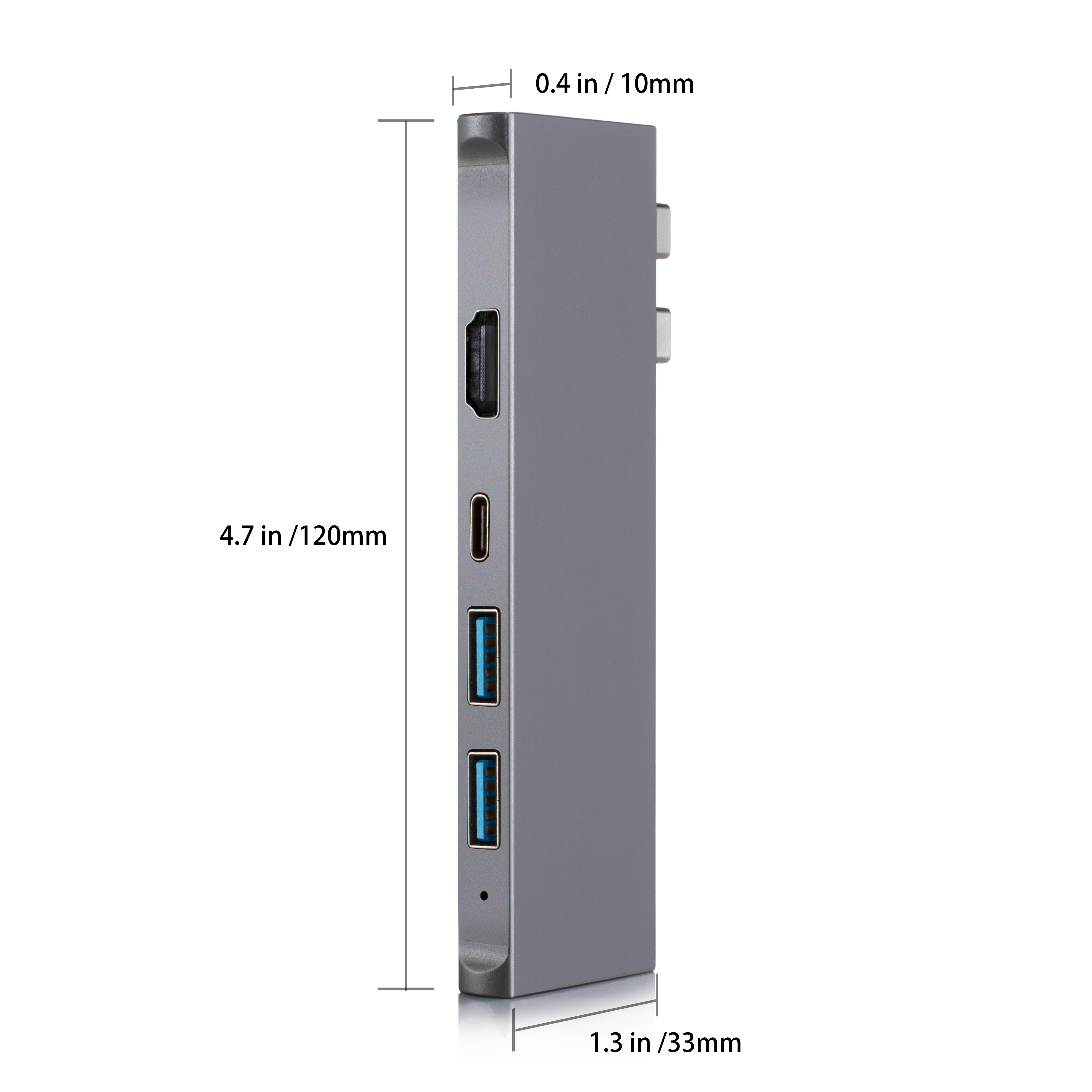 7 IN 2 USB C HUB me&eth; 2 x HDMI 4K30HZ + PD 100W + 2 x USB A 3.1 + SD + TF minniskortalesara rauf aflgjafa multi port millistykki tengikv&iacute; fyrir fart&ouml;lvu macbook
