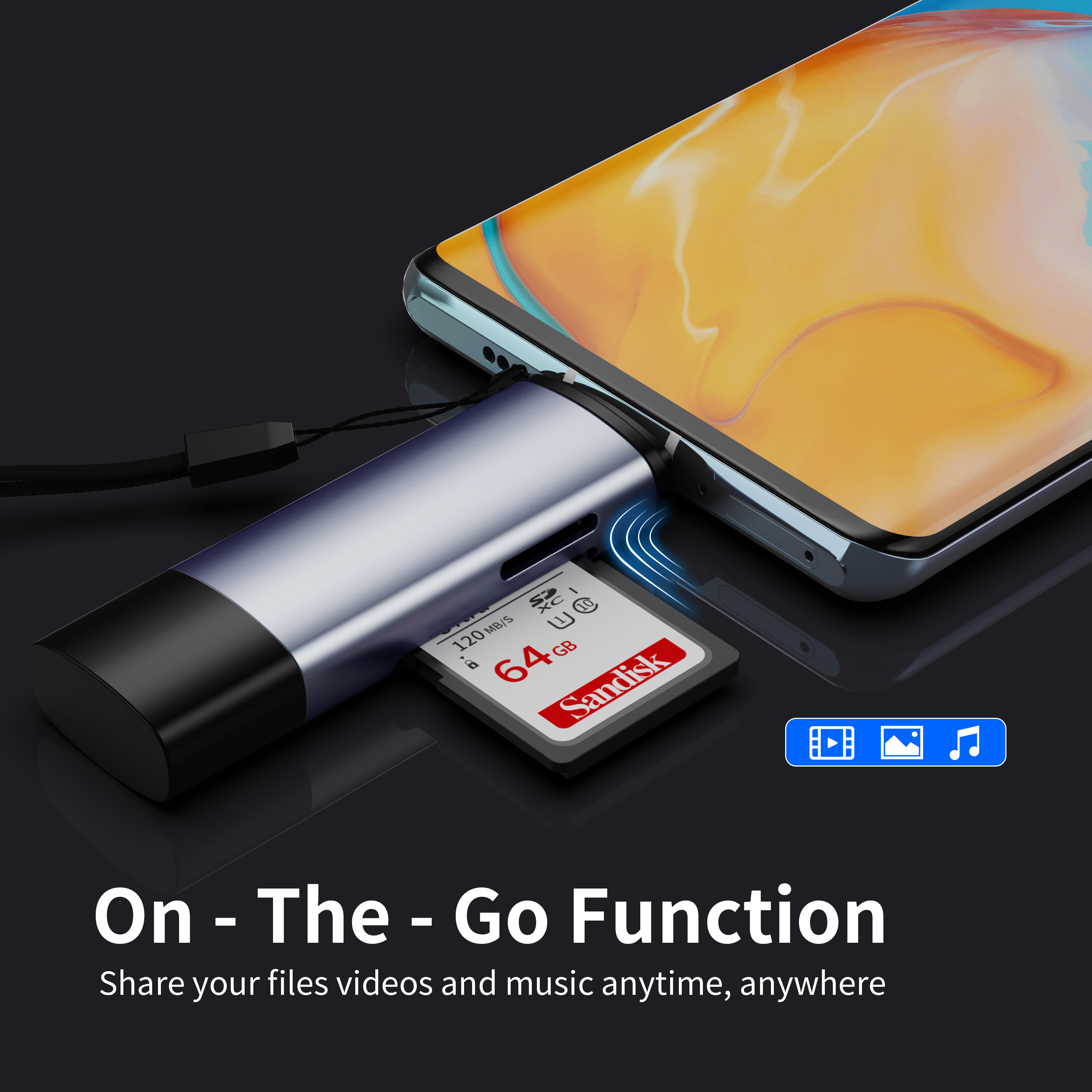 2合1 type c+usb a插讀卡器SD TF讀卡3.0速度5Gbps