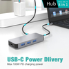 8 IN 1 usb c hub TYPE-C to HDMI 4K@60HZ+PD100W+Gigabit RJ45 1000Mbps+3 * USB-A 3.1 10Gbps+SD+TF зөөврийн компьютер/утсанд зориулсан олон үйлдэлт залгах станц