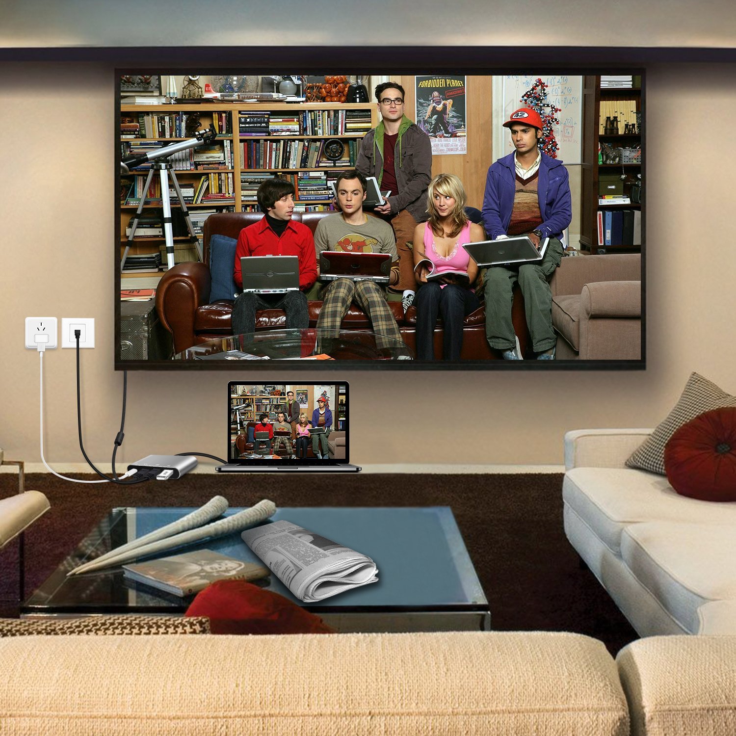 4 合 1 USB C 集線器，帶 HDMI 4K + TYPE C PD 100W 數據 + USB A 3.0 + RJ45 1000Mbps 多端口適配器擴展塢，適用於筆記本電腦