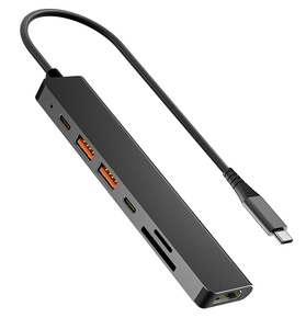 時尚鋁製適配器：100W 供電、4K@60Hz HDMI、SuperSpeed 10Gbps USB C/A、SD/Micro SD 讀卡器 - 適用於所有 USB-C 設備