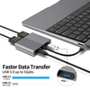 4 ΣΕ 1 Τύπος C έως 2 x HDMI 4K60HZ USB3.0 PD 100W USB C HUB Διαχωριστής προσαρμογέα HDMI για φορητό υπολογιστή/Macbook