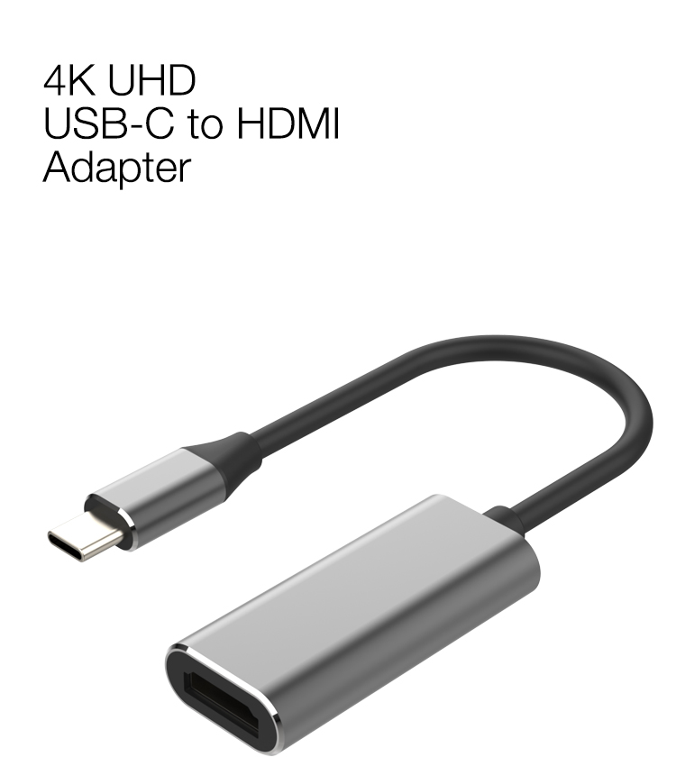 Tegund-C til HDMI millistykki: Kvenkyns HDMI tengi me&eth; 4K @ 60Hz Ultra High Definition &uacute;ttak