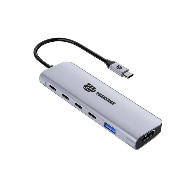 6 U 1 USB C HUB s PD 100 W + 3 x Type C Data + HDMI 4K30HZ + USB A 3.0 isporuka napajanja multiport adapter docking station za laptop macbook