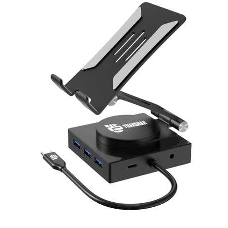 10 في 1 USB C HUB مع HDMI 4K + VGA + PD 100W + 3 x USB A 3.0 + RJ45 1000Mbps + 3.5mm AUX + SD + TF فتحة قارئ بطاقة الذاكرة متعددة المنافذ محول محطة إرساء