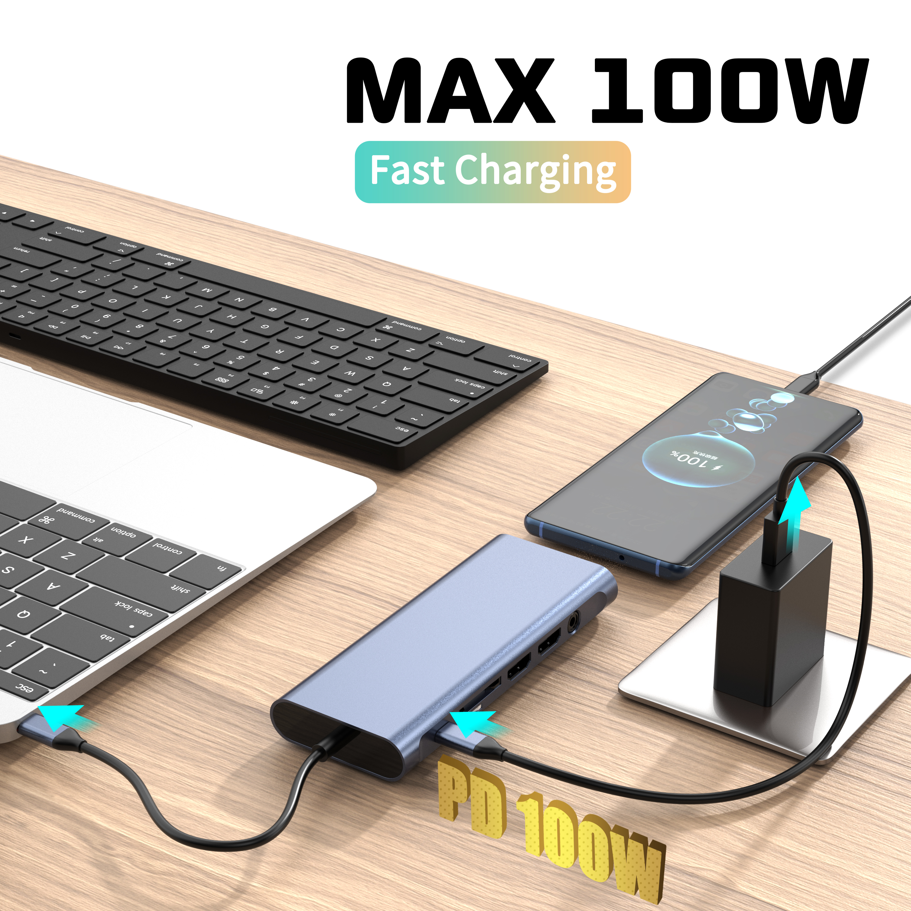 14 IN 1 Docking station 4K60HZ Dual HDMI DP RJ45 USB-A 3.1 3.0 2.0 USB-C 3.1 Mandantes+ Data Transfer+Video Output+ Lector Card+Network+Call Function USB C HUB stationem docking pro laptop/Macbook