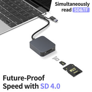 2-i-1 USB-C/A-kortl&aelig;ser 4.0 med SD & TF UHS-II, 312 MB/s h&oslash;jhastighedsdataoverf&oslash;rsel