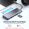 適用於 MacBook 和筆記本電腦的 14 合 1 USB C 擴展塢 - 3 個顯示適配器、100W 充電、高速數據端口、SD/TF 讀卡器