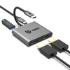 4 合 1 USB C 集線器 Type C 轉雙 HDMI 4K + PD 60W + Type c 數據擴展塢，適用於筆記本電腦/Macbook