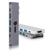 8 IN 2 USB C HUB met HDMI 4K30HZ + Thunderbolt 3 + Tipe C Data + 3 x USB A 3.0 + SD + TF geheuekaartlesergleuf multi-poort adapter koppelstasie vir skootrekenaar macbook