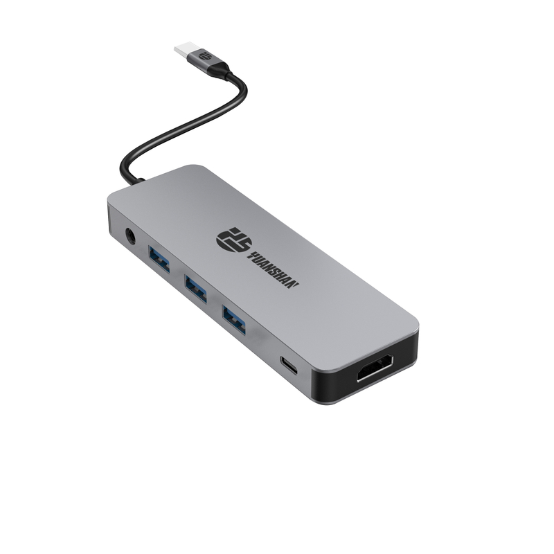 12 合 1 USB C 集線器，帶 2 x HDMI 4K 60HZ + DP + PD 100W + Type C 數據 + 3 x USB A 3.0 + RJ45 1000Mbps + 3.5mm 音頻/麥克風 + SD + TF 讀卡器多端口擴展塢