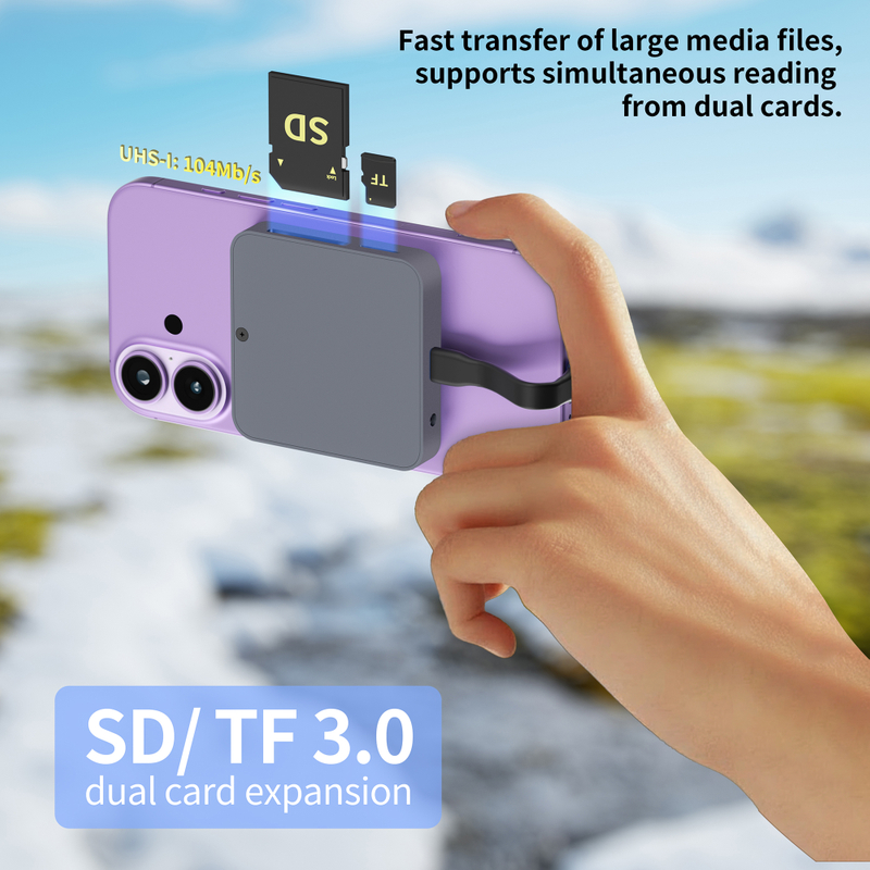 9v1 USB C Hub se slotem M.2 NVMe SSD 10Gbps, 4K60Hz HDTV 100W PD USB-C/USB-A 3.2, čtečka karet SD/TF Magnetick&yacute; design pro telefon