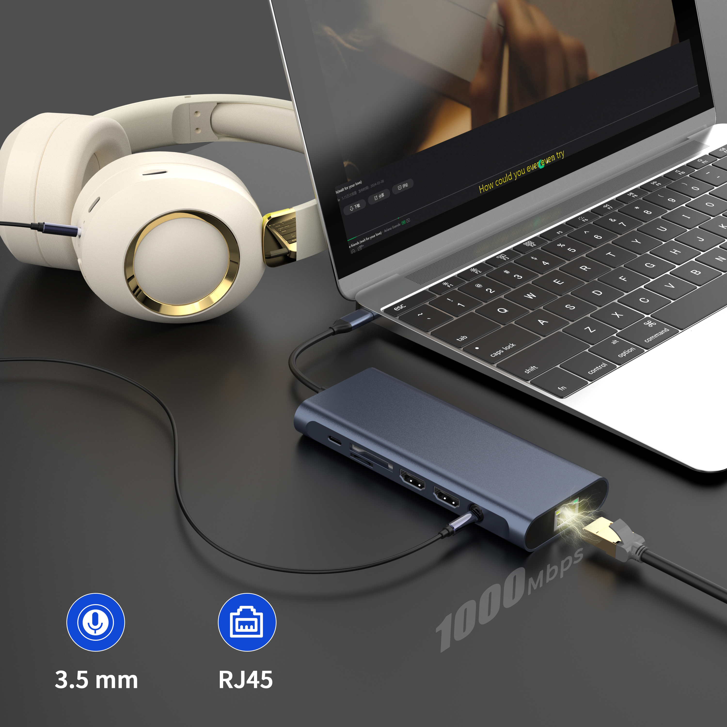 Dokovac&iacute; stanice 14 V 1 4K60HZ Dual HDMI RJ45 USB-A 3.1 3.0 2.0 multifunkčn&iacute; Nab&iacute;jen&iacute;+Přenos dat+Videov&yacute;stup+Čtec&iacute; karta+S&iacute;ť+Call Funkce USB C HUB dokovac&iacute; stanice pro notebook/Macbook