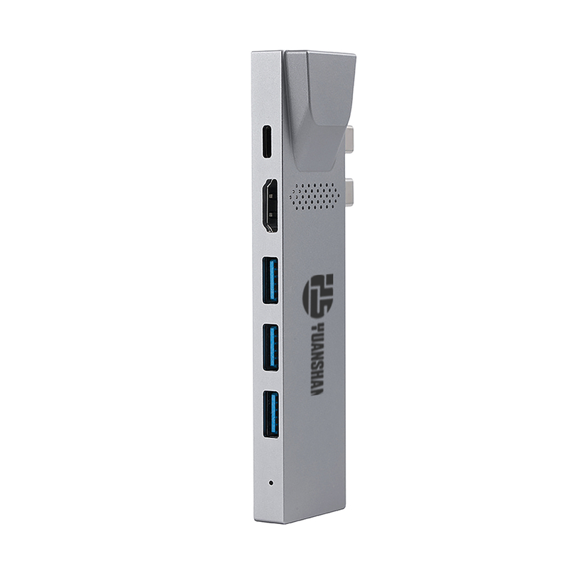 HUB USB C 8 EM 2 com HDMI + Thunderbolt 3 + Ethernet 1000 Mbps + 3 x USB A 3.0 + SD + slot para leitor de cart&atilde;o de mem&oacute;ria TF esta&ccedil;&atilde;o de acoplamento para adaptador multiportas
