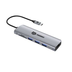 Концентратор USB C 6 в 1 с HDMI 4K30HZ + 3 x USB A 3.0 + слот для чтения карт памяти SD + TF, многопортовый адаптер, док-станция для ноутбука MacBook