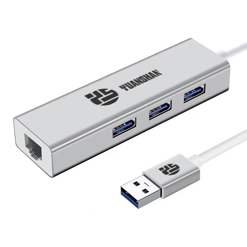 4 IN 1 USB HUB USB-A-stekker naar 3xUSB-A 3.0+Gigabit RJ45 1000Mbps poort dockingstation met ethernet voor laptop
