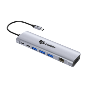 9 IN 1 USB C HUB HDMI 4K30HZ + PD 100W + Type C Data + 3 x USB A 3.0 + RJ45 1000Mbps + SD +TF քարտի ընթերցիչի բնիկ, լիցքավորող բազմապորտ ադապտեր նոութբուքի համար: