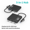 محطة إرساء محور USB-C 5 في 1 8K مزودة بتلفزيون عالي الوضوح وDP مزدوج، وشاشة MST متعددة، وشحن PD بقدرة 100 وات، ومحول USB 3.0
